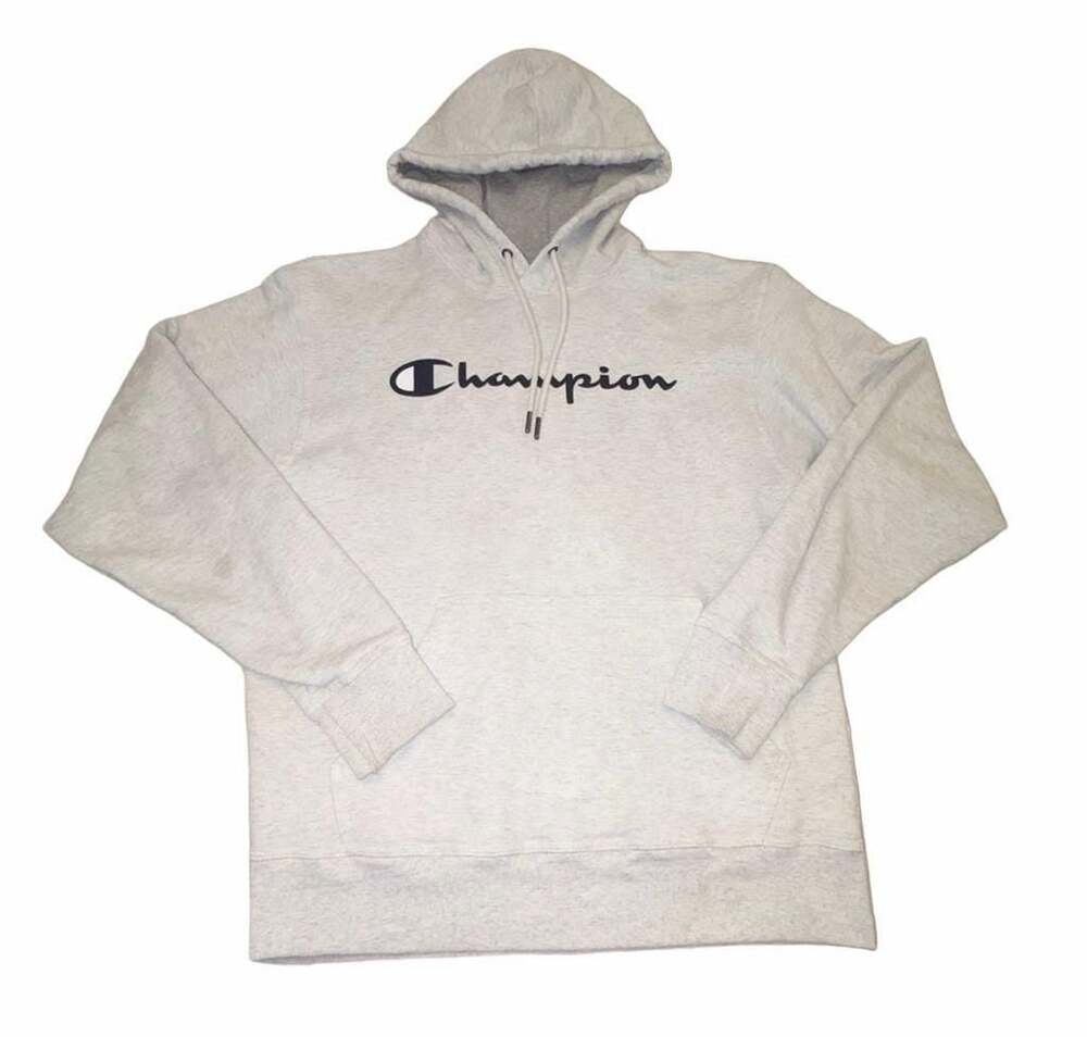 Champion Men’s Light Grey Heather Fleece Pullover Hoodie